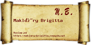 Makláry Brigitta névjegykártya